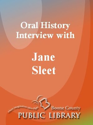 cover image of Oral History Interview with Jane Sleet
